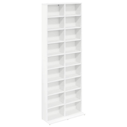 Media Cabinet White Engineered Wood 65 cm x 23.5 cm x 175 cm