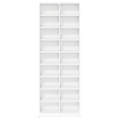Media Cabinet White Engineered Wood 65 cm x 23.5 cm x 175 cm