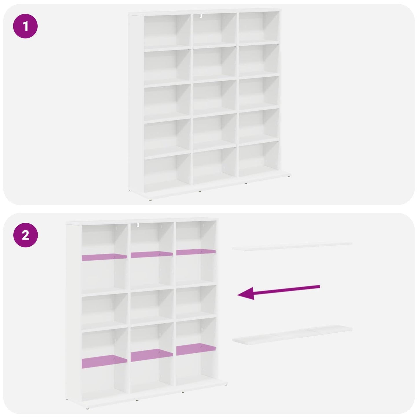 White Media Cabinet Storage 96 cm x 23.5 cm x 97.5 cm