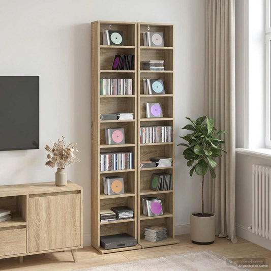 Cd Cabinet White Engineered 65 cm x 23.5 cm x 97.5 cm