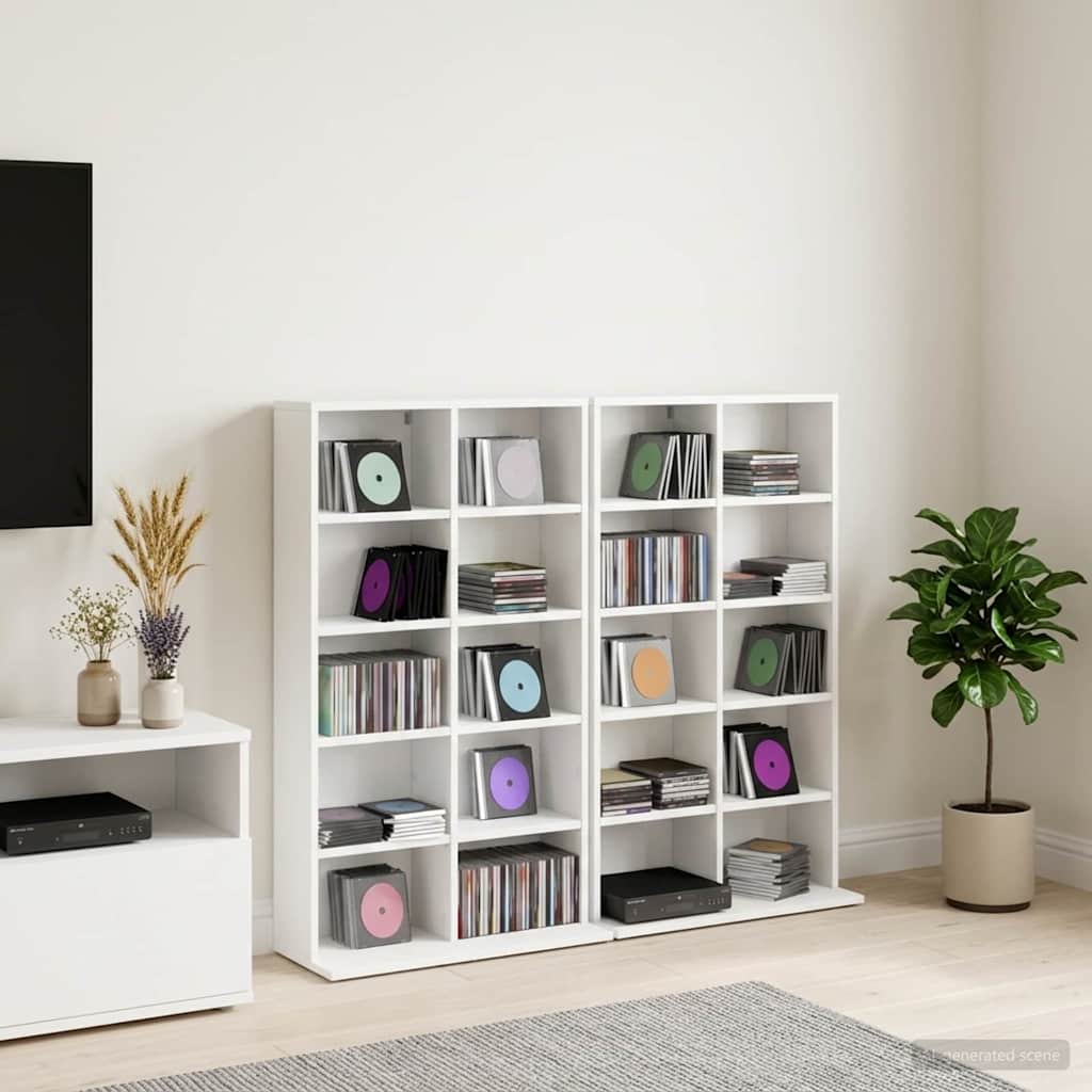 White Media Cabinet Storage 65 cm x 23.5 cm x 97.5 cm