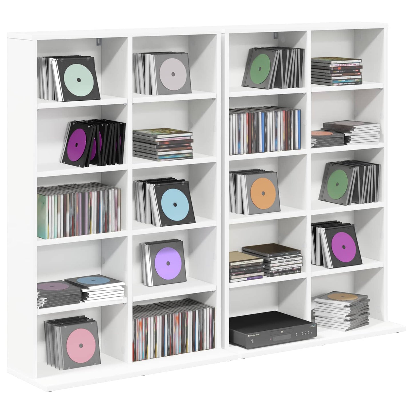 White Media Cabinet Storage 65 cm x 23.5 cm x 97.5 cm