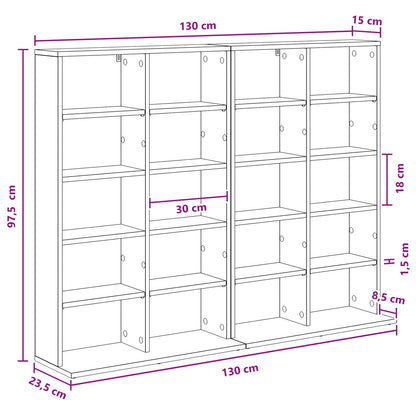 White Media Cabinet Storage 65 cm x 23.5 cm x 97.5 cm