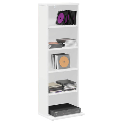 Media Cabinet White Engineered Wood 33 cm x 23.5 cm x 97.5 cm