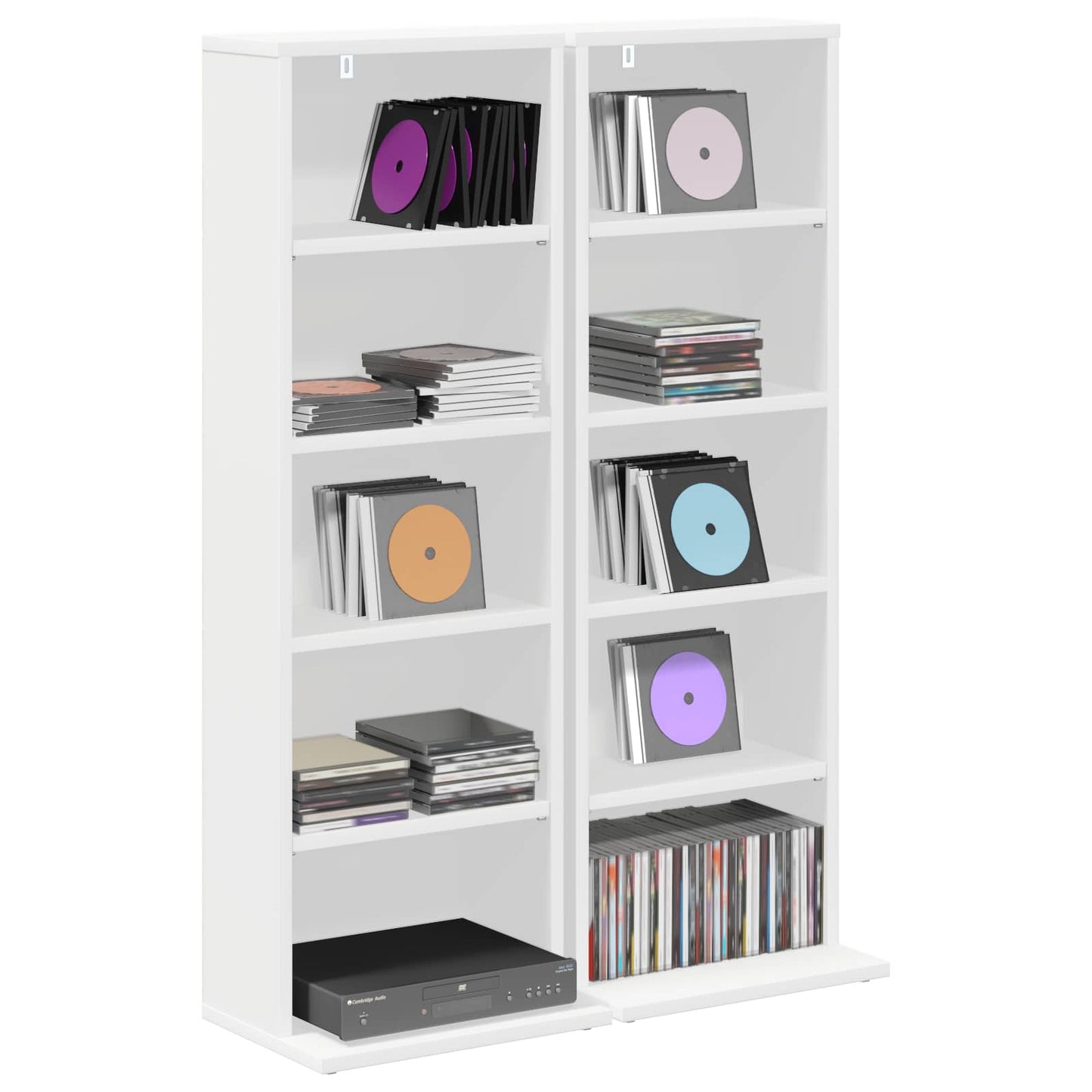 White Cd Cabinet Storage 33 cm x 23.5 cm x 97.5 cm