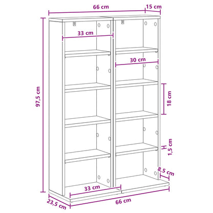 White Cd Cabinet Storage 33 cm x 23.5 cm x 97.5 cm
