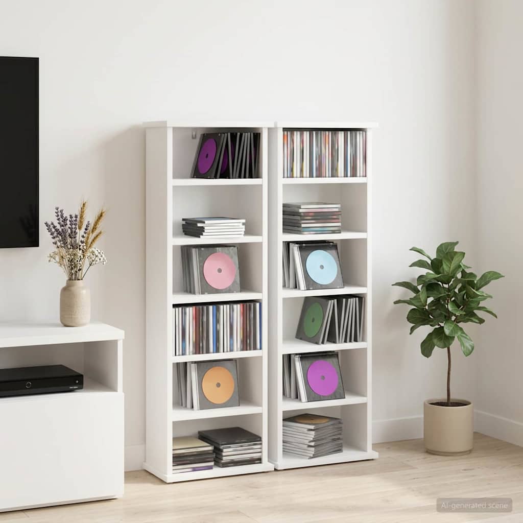 Media Cabinet White Engineered Wood 32 cm x 92 cm