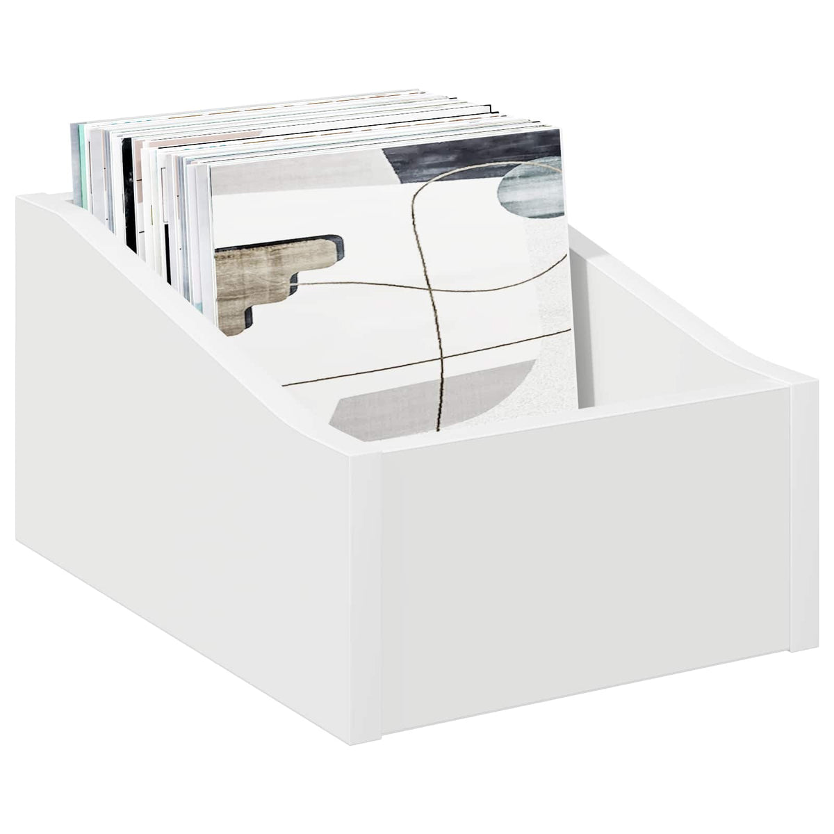 Record Box White Engineered Wood 23x33x16cm