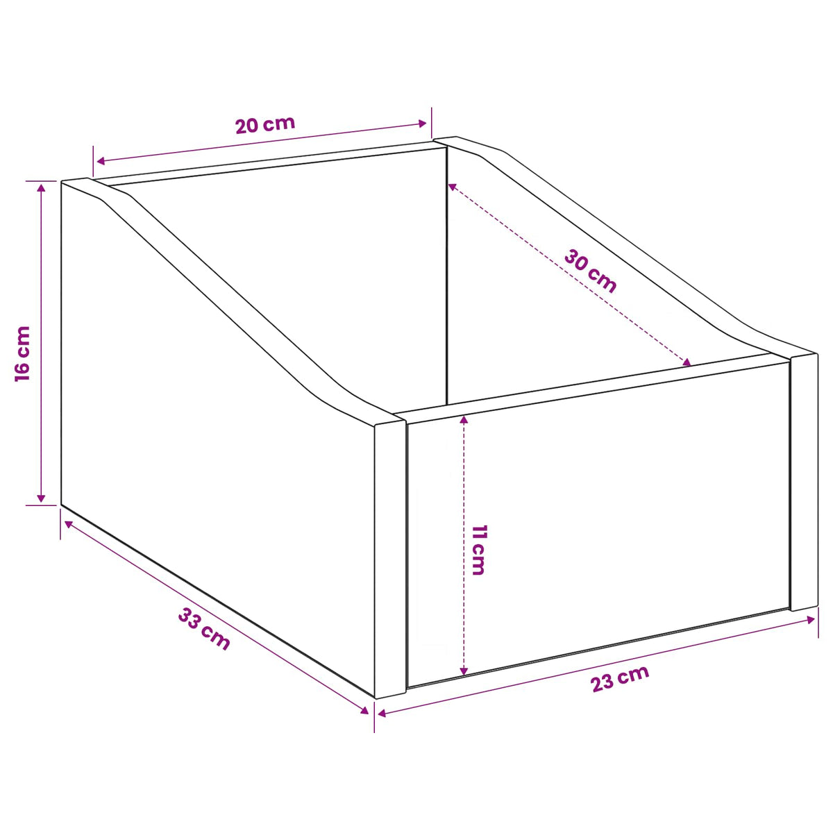 Record Box White Engineered Wood 23x33x16cm