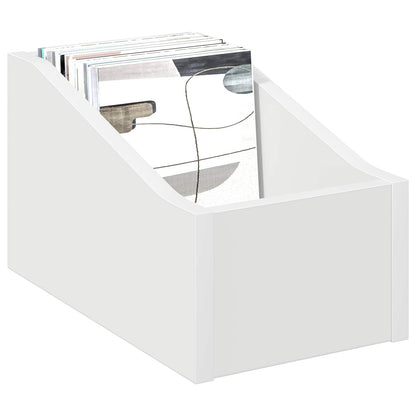 Record Box White Engineered Wood 18x32x18cm