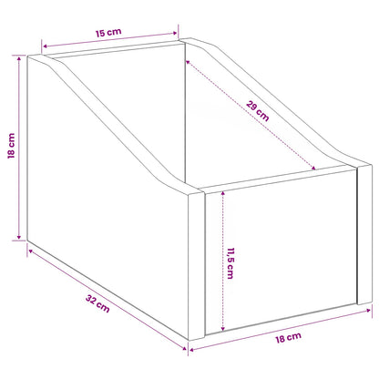Record Box White Engineered Wood 18x32x18cm