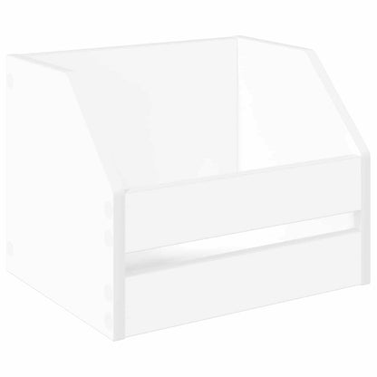 Vinyl Record Box White Engineered Wood 38x30x29cm