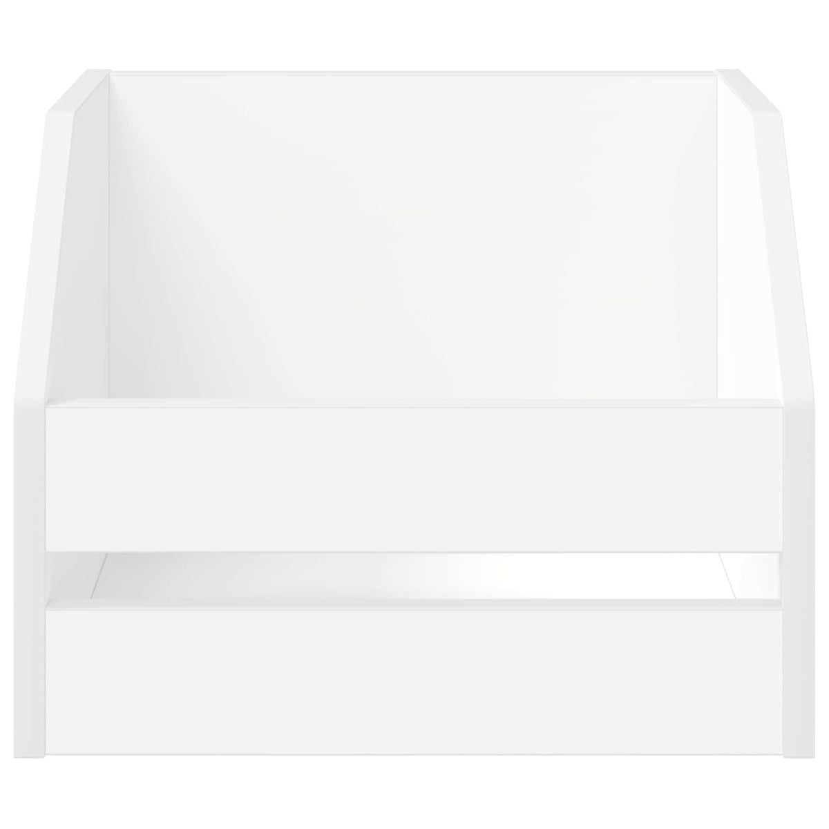 Vinyl Record Box White Engineered Wood 38x30x29cm