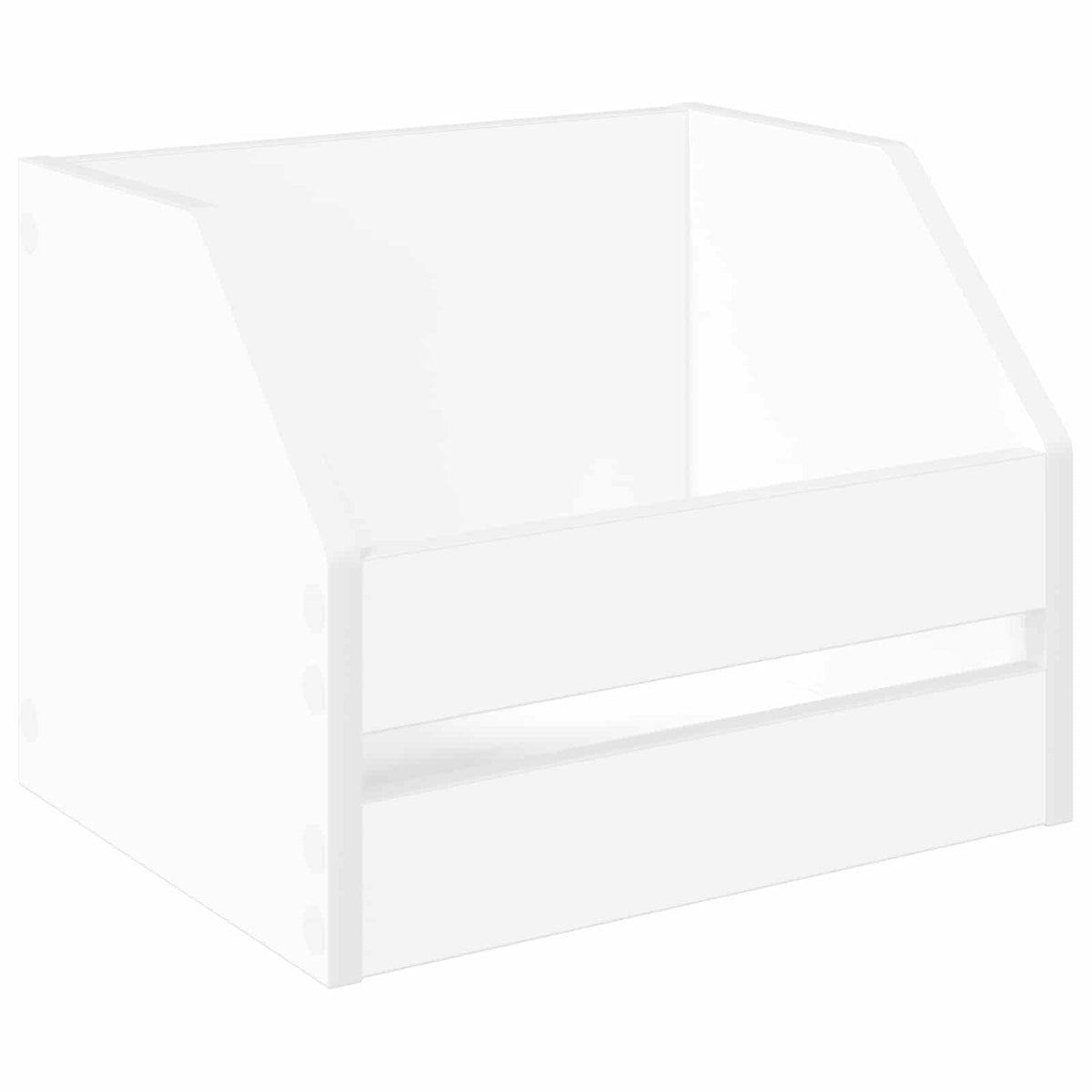 Vinyl Record Box White Storage 38x30x29cm
