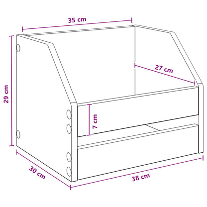 Vinyl Record Box White Storage 38x30x29cm