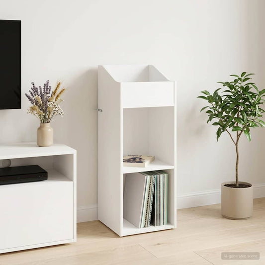 Record Cabinet White Engineered 36 cm x 95.5 cm