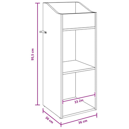Record Cabinet White Engineered 36 cm x 95.5 cm