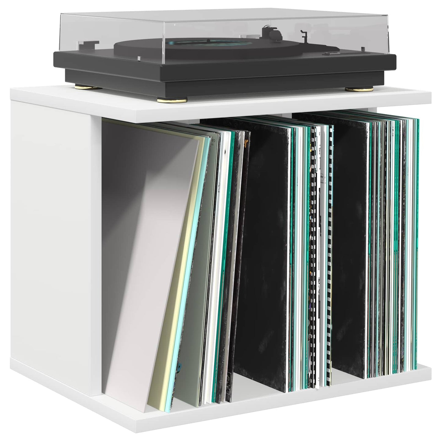 Vinyl Record Storage White Engineered 42 cm x 36 cm