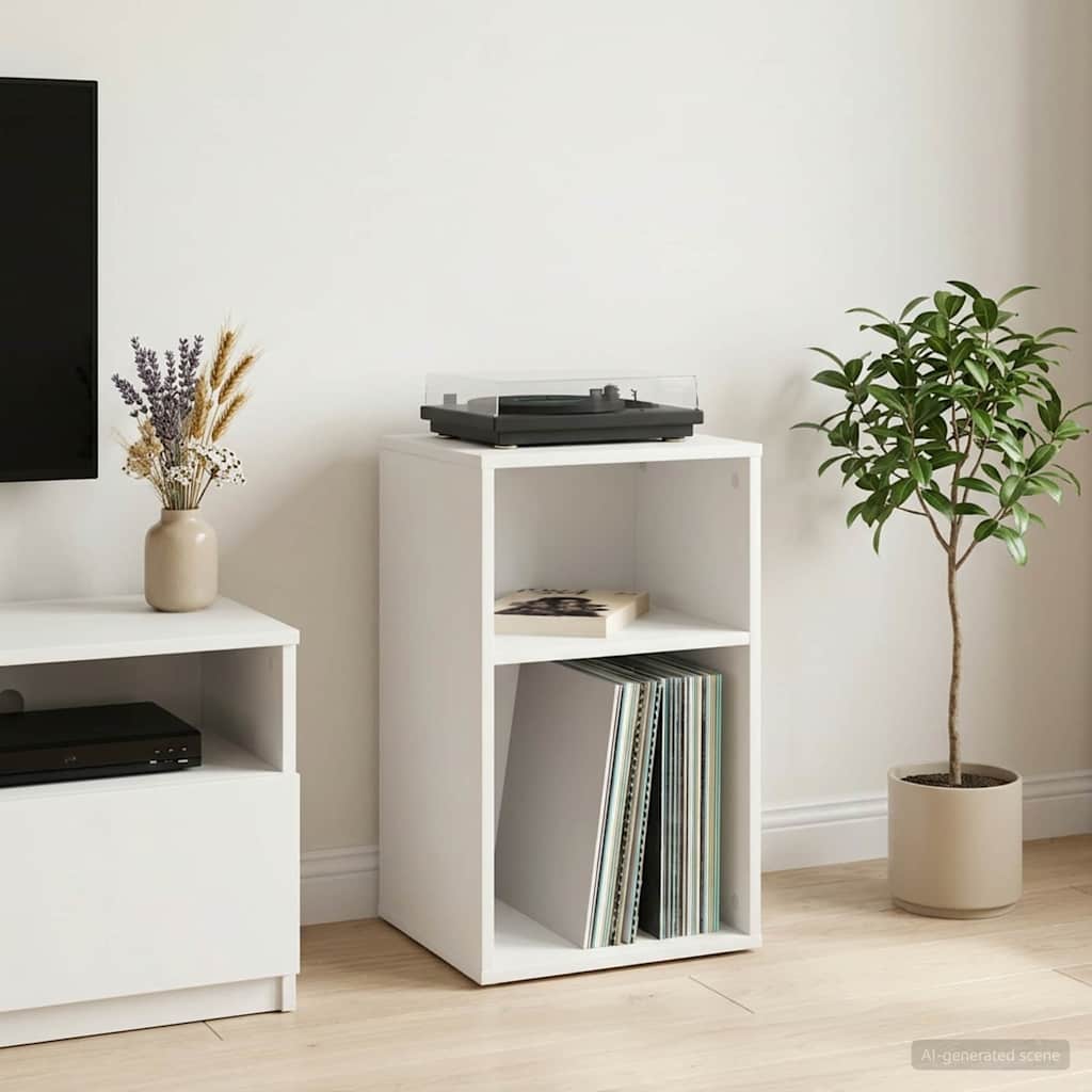 Record Cabinet White Engineered 38 cm x 61 cm