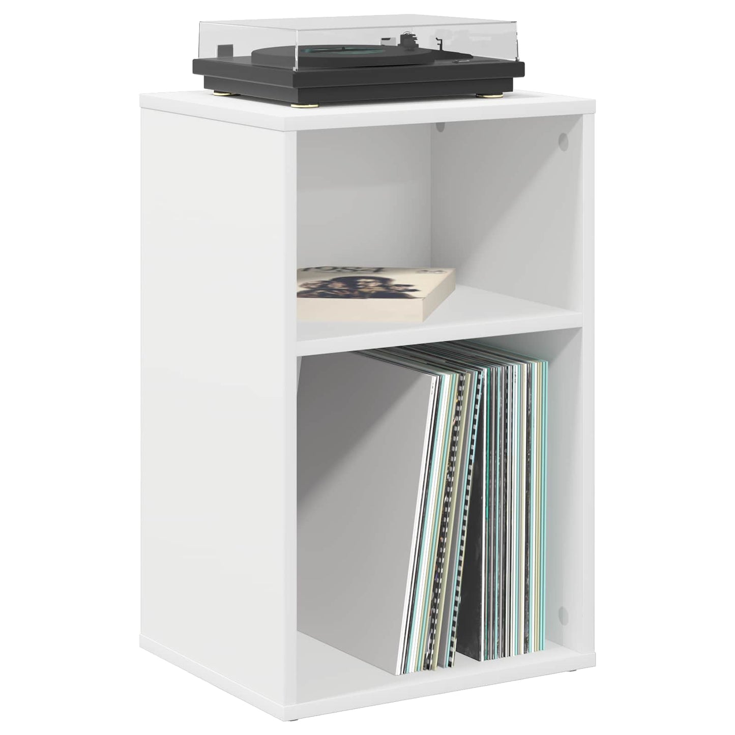 Record Cabinet White Engineered 38 cm x 61 cm