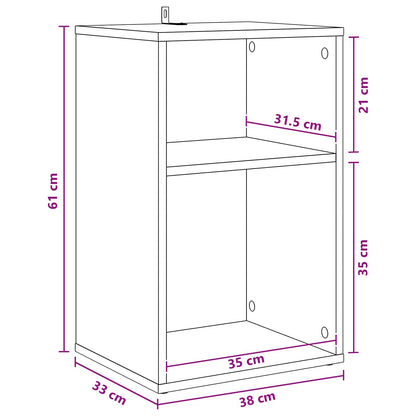 Record Cabinet White Engineered 38 cm x 61 cm