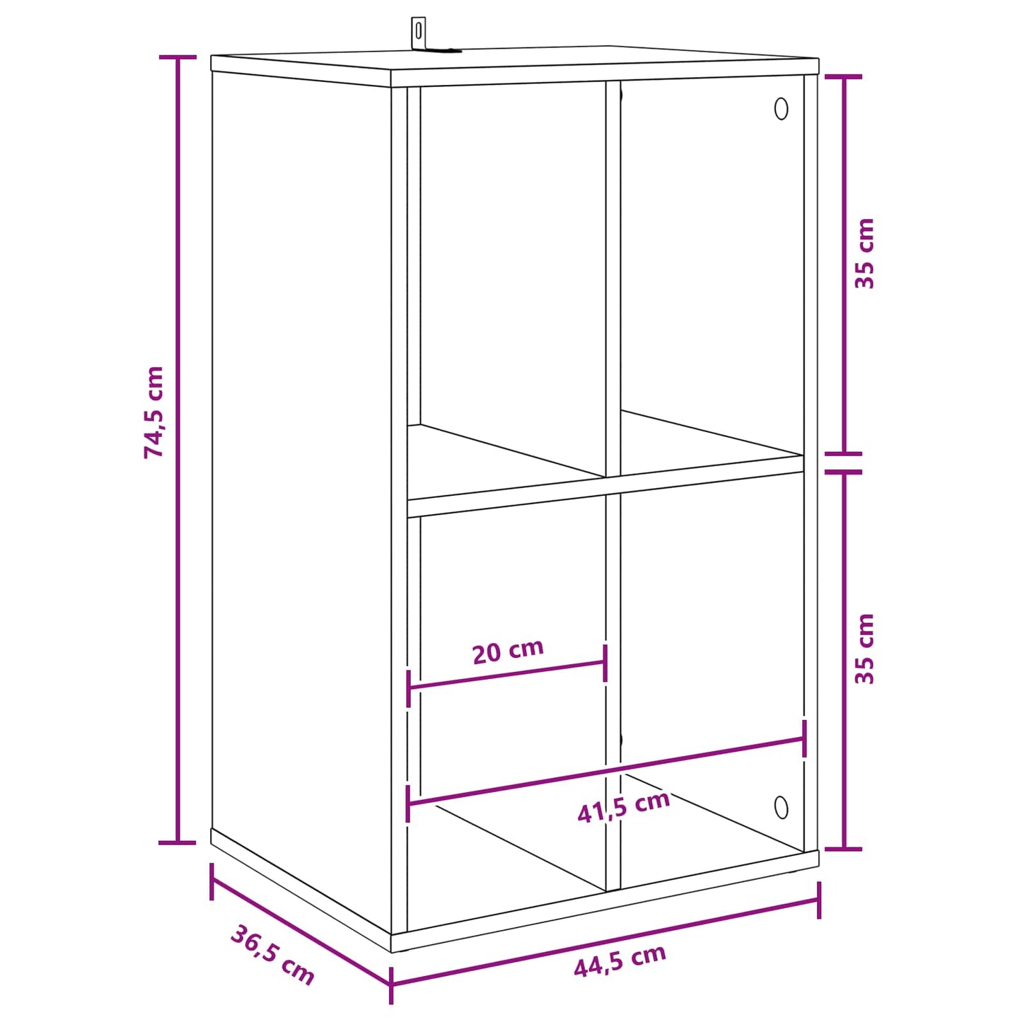 Record Cabinet White Engineered 44.5 cm x 74.5 cm