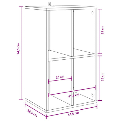 Record Cabinet White Engineered 44.5 cm x 74.5 cm