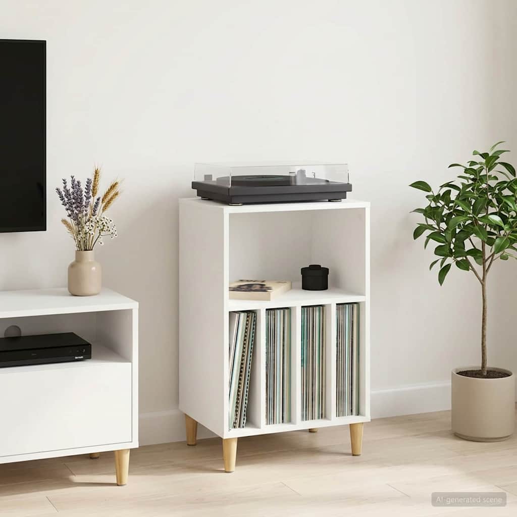 Turntable Stand White Engineered 47 cm x 74.5 cm