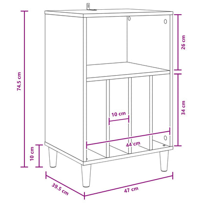 Turntable Stand White Engineered 47 cm x 74.5 cm