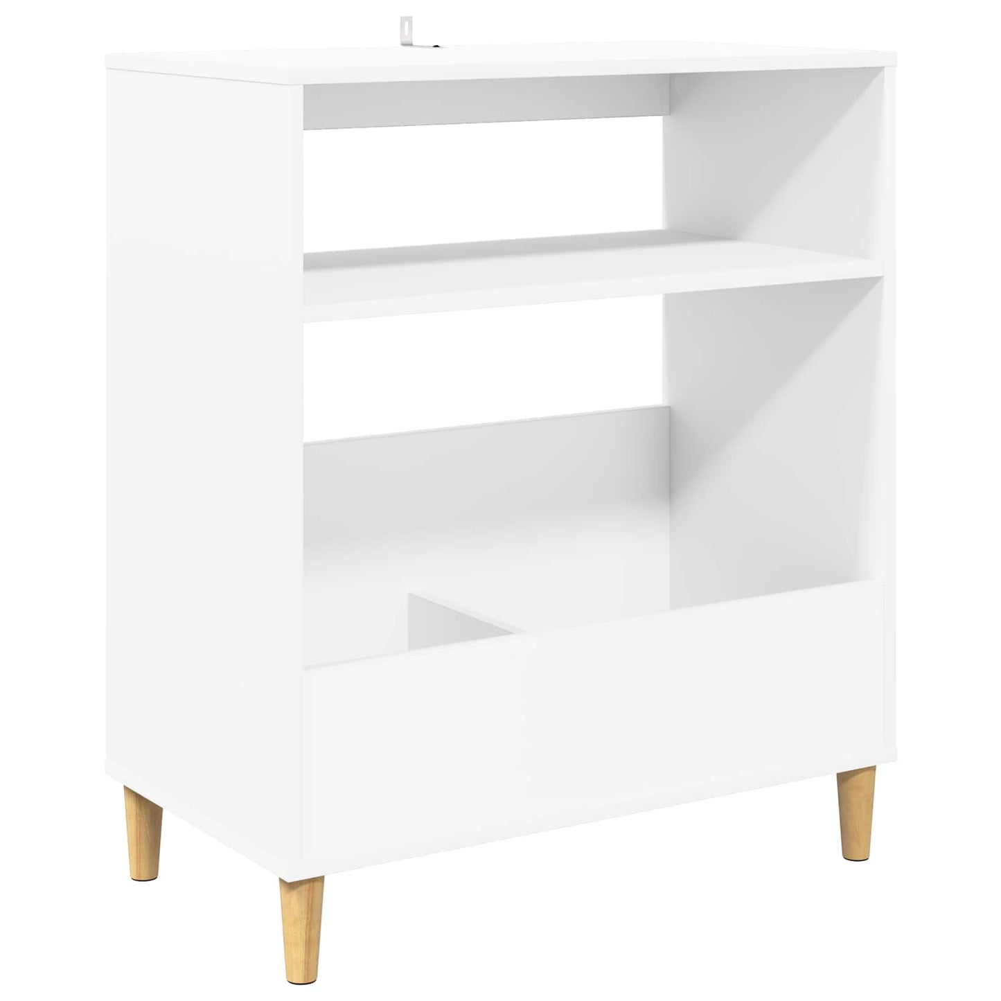 Record Player Stand White Wood 71 cm x 83 cm
