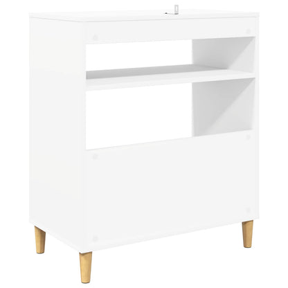 Record Player Stand White Wood 71 cm x 83 cm