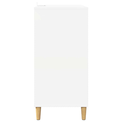Record Player Stand White Wood 71 cm x 83 cm