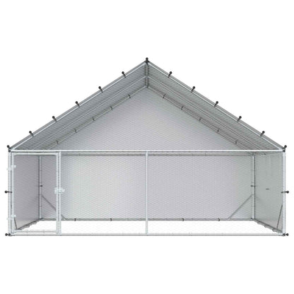 Chicken Coop Silver Galvanised 300 cm x 200 cm x 190 cm