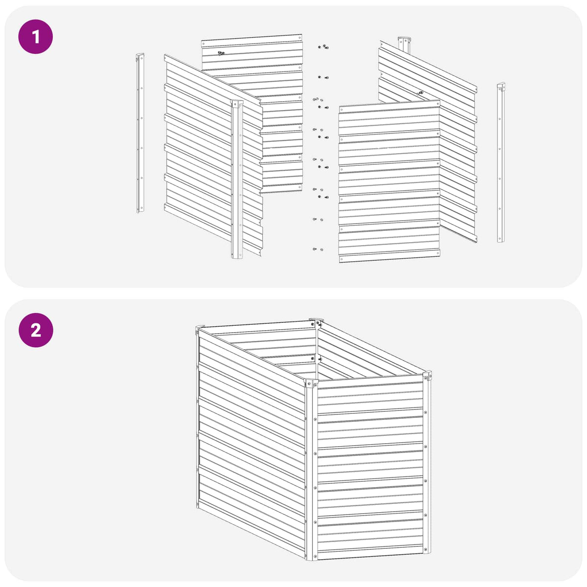 Grey Steel Raised Garden Bed 100x40x55cm