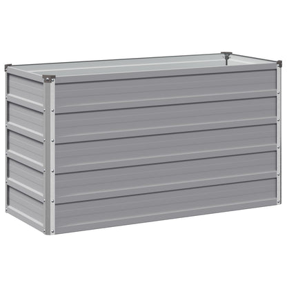 Grey Steel Raised Garden Bed 100x40x55cm