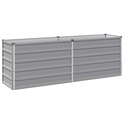 Grey Steel Raised Garden Bed 160x40x55cm