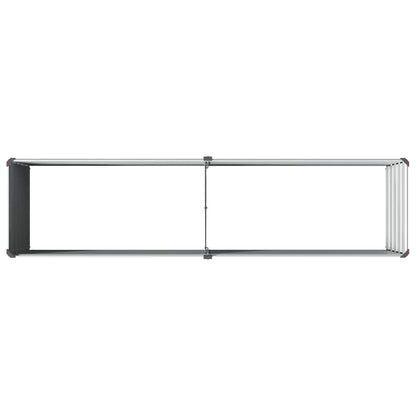 Grey Steel Raised Garden Bed 160x40x55cm