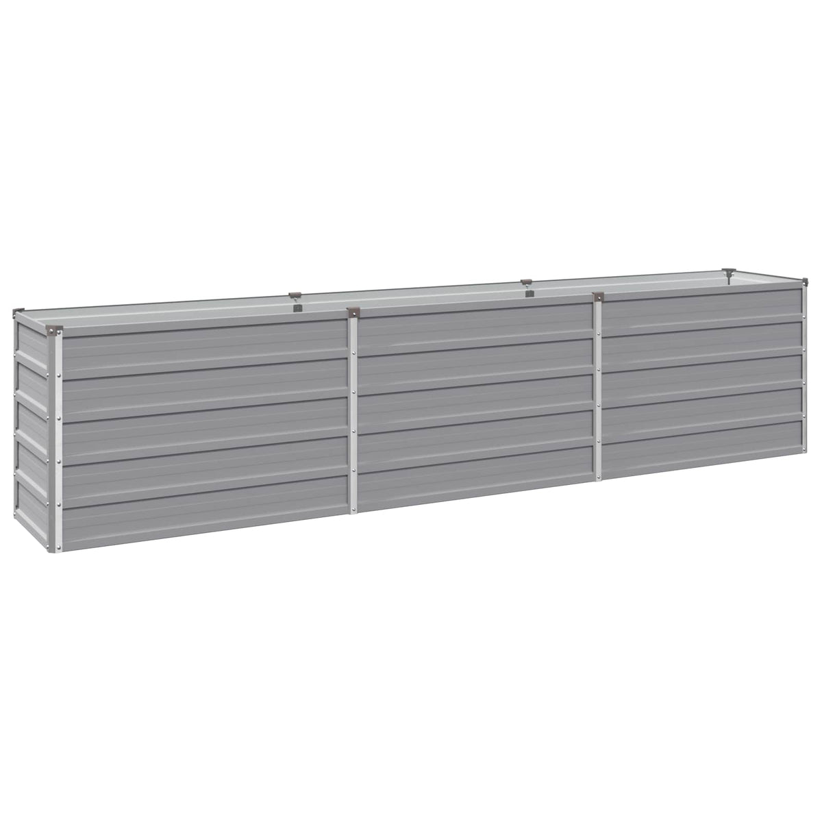 Grey Steel Raised Garden Bed 240x40x55cm