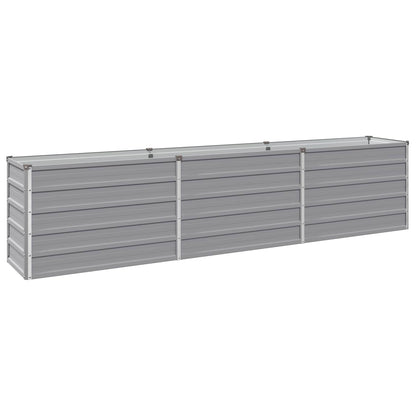 Grey Steel Raised Garden Bed 240x40x55cm