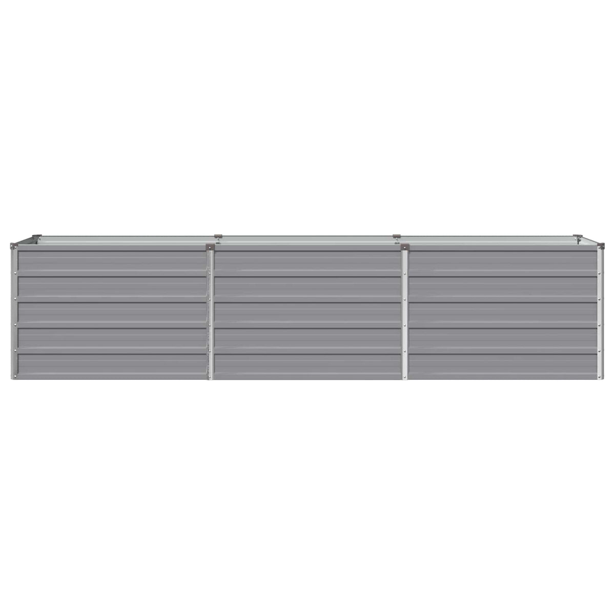 Grey Steel Raised Garden Bed 240x40x55cm
