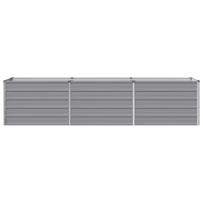 Grey Steel Raised Garden Bed 240x40x55cm