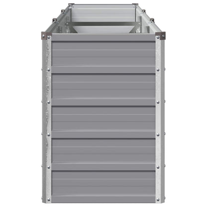 Grey Steel Raised Garden Bed 240x40x55cm