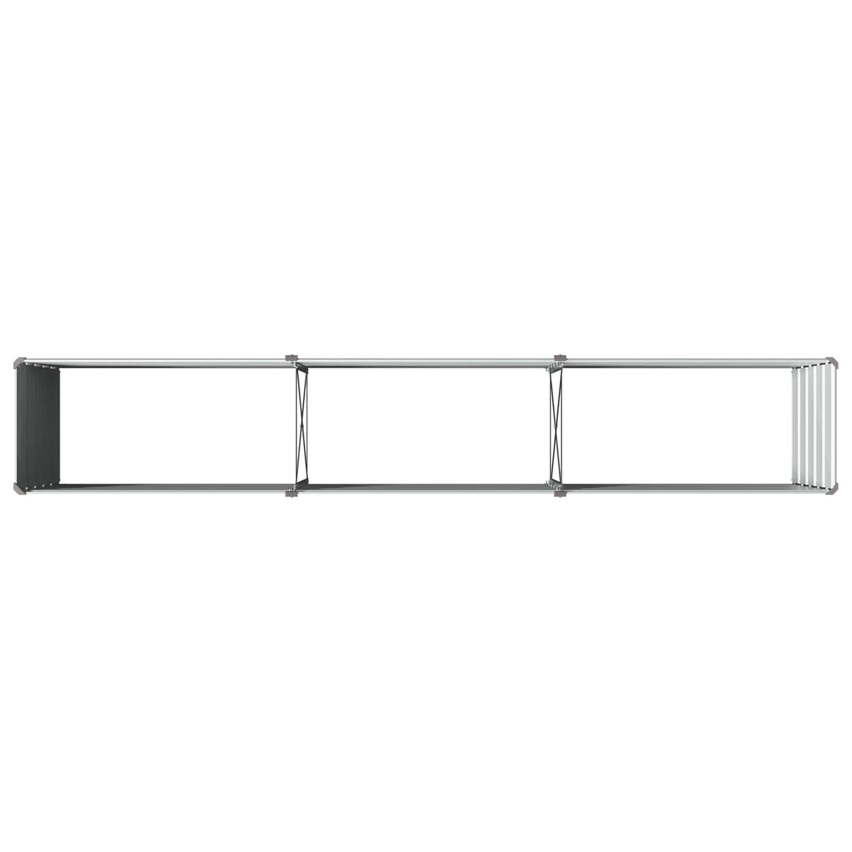 Grey Steel Raised Garden Bed 240x40x55cm