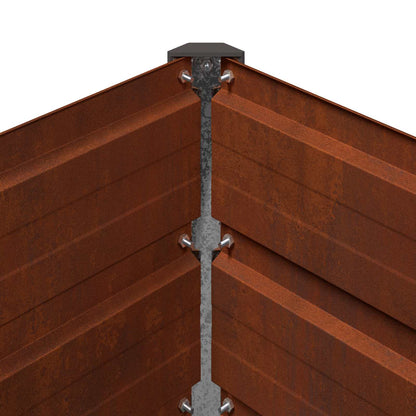 Raised Garden Bed Rusty Steel 240x40x55cm