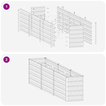 Raised Garden Bed Rusty Steel 240x40x55cm