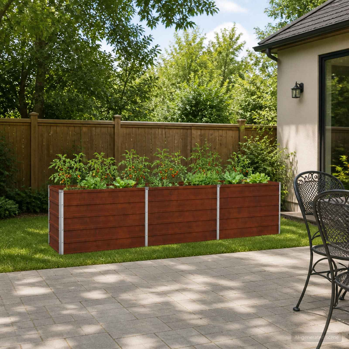 Raised Garden Bed Rusty Steel 240x40x55cm