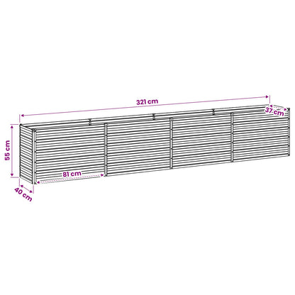 Raised Garden Bed Rusty Steel 320x40x55cm