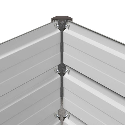 Grey Steel Raised Garden Bed 400x40x55cm