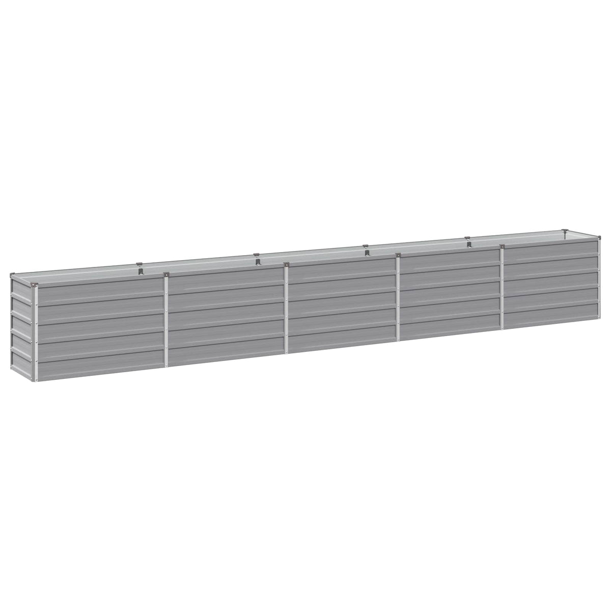 Grey Steel Raised Garden Bed 400x40x55cm