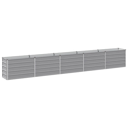 Grey Steel Raised Garden Bed 400x40x55cm